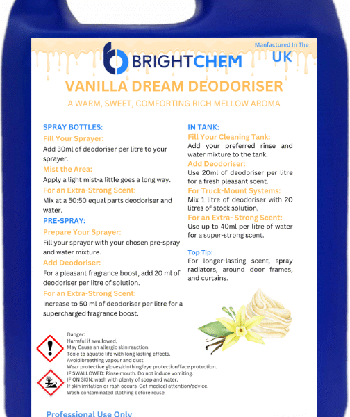 Vanilla Dream Deodoriser | Professional Carpet, Upholstery & Room Freshener