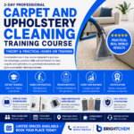 2 Day Carpet & Upholstery Cleaning Training Course 15th & 16th June