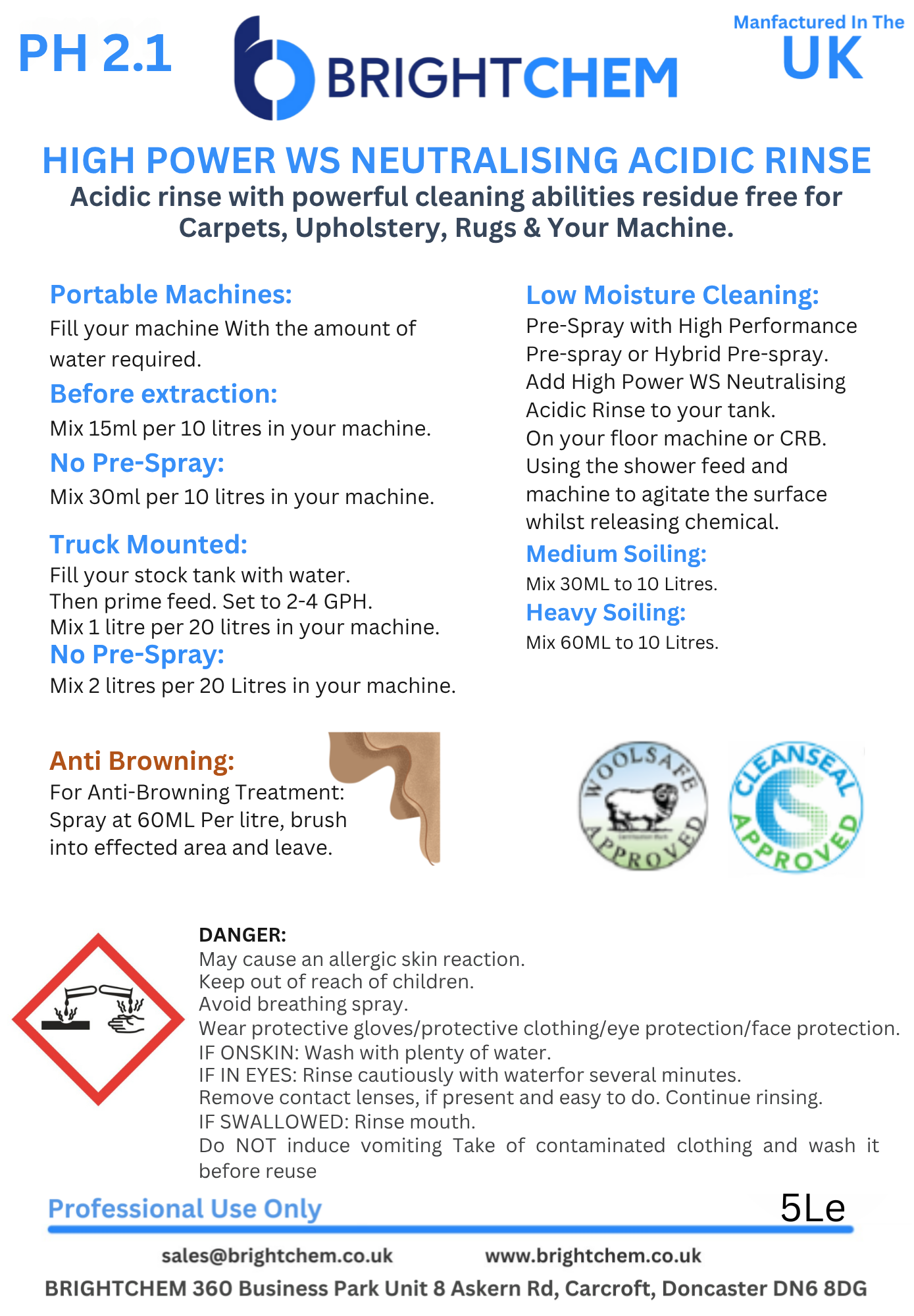 High Power WS Neutralising Acidic Rinse High-Power-WS-Neutralising-Acidic-Rinse label - Image 1